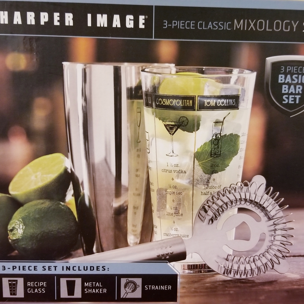 Sharper Image 3 Piece Mixologist Cocktail Kit NEW